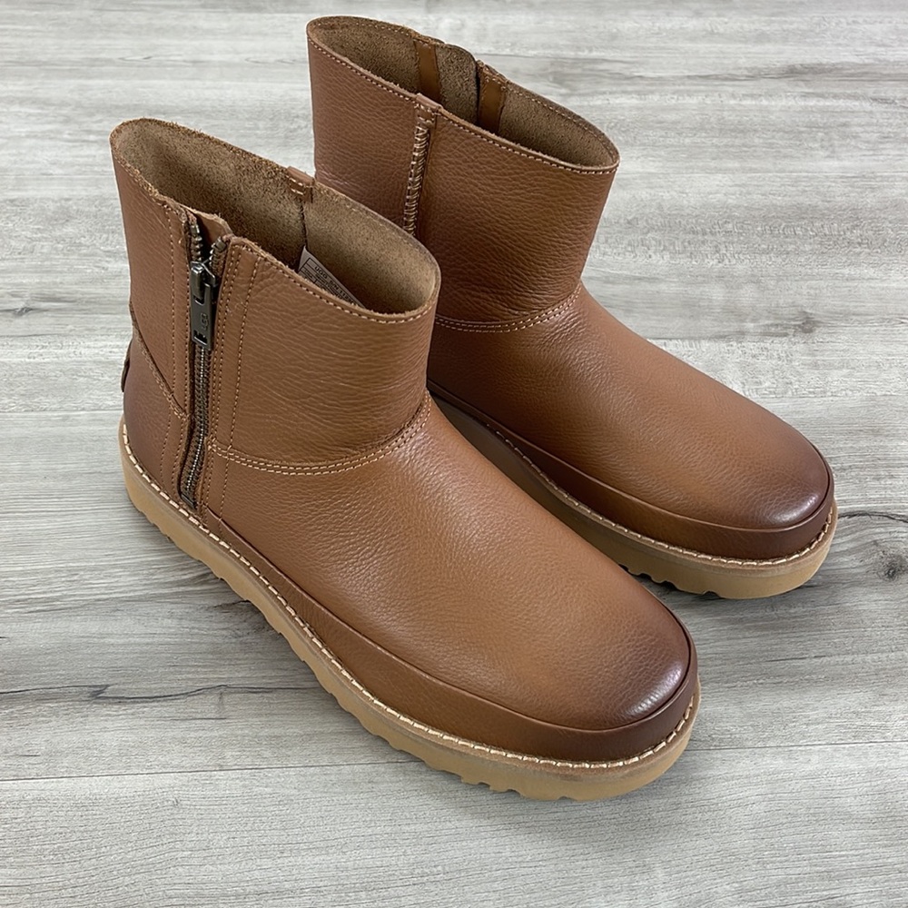 🌿UGG🌿 W DECONSTRUCTED CHESTNUT MINI ZIP BOOTS - Picture 1 of 14